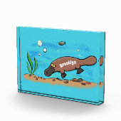 Bloc Photo Caricature de natation de Cute platypus (Droite)