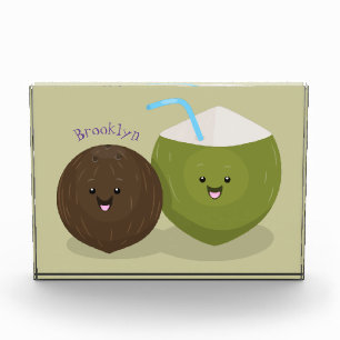 Bloc Photo Caricature de noix de coco kawaii joyeux