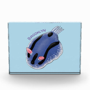 Bloc Photo Caricature de nudibranche bleu mignon
