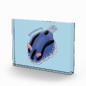 Bloc Photo Caricature de nudibranche bleu mignon (Droite)