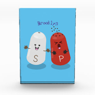 Bloc Photo Caricature de shakers de sel et de poivre de Cute