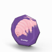 Bloc Photo Caricature d'ours d'eau tardigrade rose mignon (Droite)