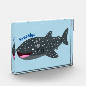 Bloc Photo Caricature joli requin baleine joyeux (Gauche)