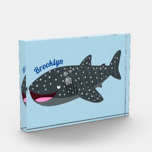 Bloc Photo Caricature joli requin baleine joyeux (Gauche)