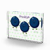 Bloc Photo Caricature mignonne de bleuets violets (Droite)