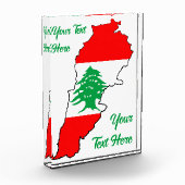 Bloc Photo Carte du Liban avec drapeau (Gauche)