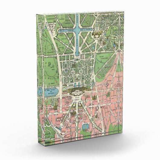 Bloc Photo Carte Vintage de Versailles (Gauche)