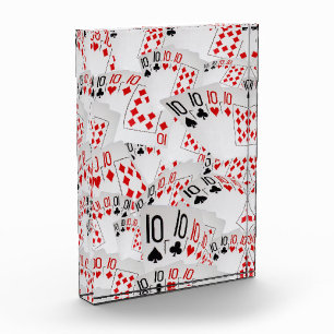 Bloc Photo Cartes De Poker Quad Tens Disposées,