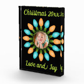 Bloc Photo Cercle des lumières de Noël en orange et bleu (Droite)