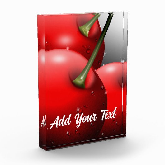 Bloc Photo Cerises avec gouttes de ragoût (Gauche)