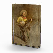 Bloc Photo Chanter Espagnol Cowboy à Banjo jouer à la chanson (Droite)