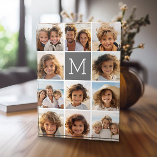 Bloc Photo Charbon de bois fait sur commande de monogramme de