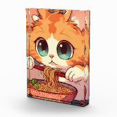 Bloc Photo Chat Adorable Mangeant des Ramen (Droite)