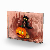 Bloc Photo Chat effrayé par Citrouille Fun Halloween caractèr (Droite)