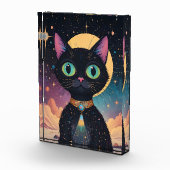 Bloc Photo Chat noir cosmique futuriste atomique en clair de  (Droite)