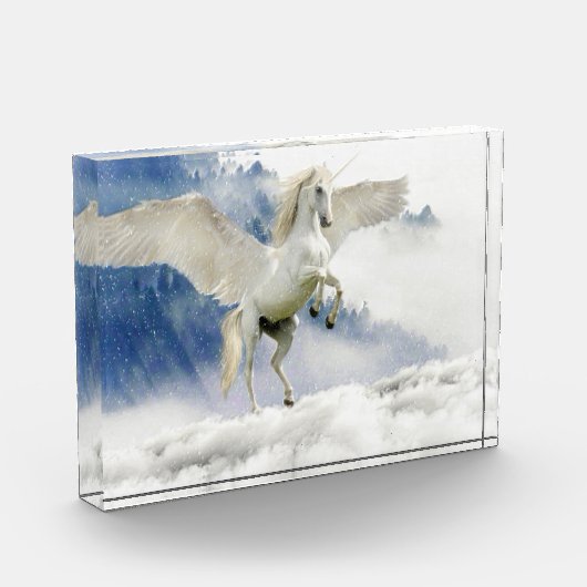 Bloc Photo Cheval blanc avec ailes (Gauche)