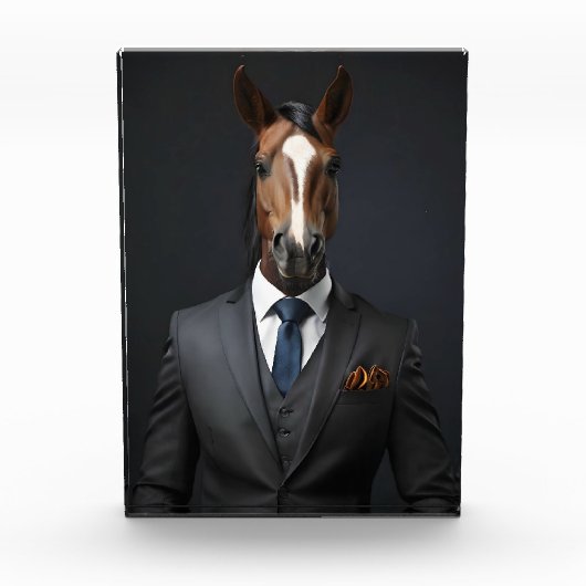 Bloc Photo Cheval drôle dans le costume (Devant)