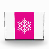 Bloc Photo Chic Flocon de neige Vertical rose clair rayures b (Devant)