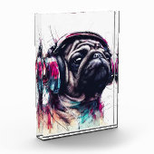 Bloc Photo Chien mignon avec casque couleur d'eau illustratio (Gauche)