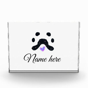 Bloc Photo Chien patte noir animal ajouter nom texte animal p