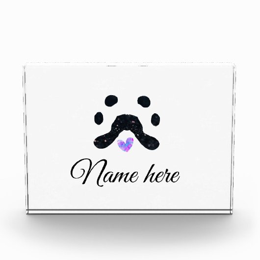 Bloc Photo Chien patte noir animal ajouter nom texte animal p (Devant)