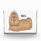 Bloc Photo Chih tzu long cheveux dessin de chien (Devant)