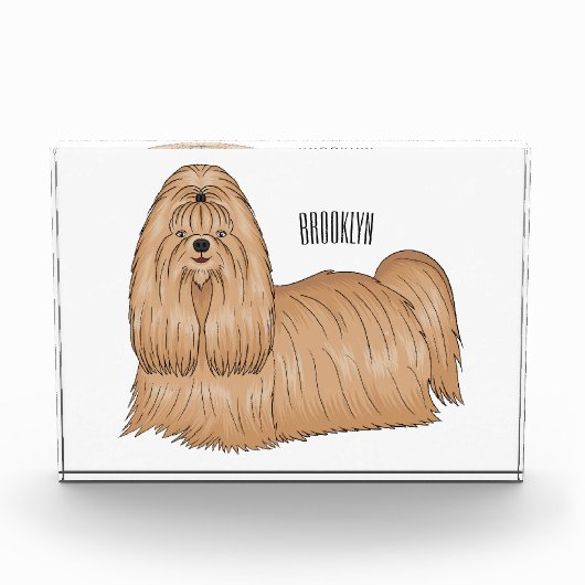 Bloc Photo Chih tzu long cheveux dessin de chien (Devant)