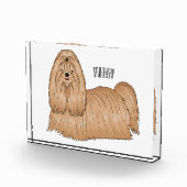 Bloc Photo Chih tzu long cheveux dessin de chien (Droite)