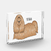 Bloc Photo Chih tzu long cheveux dessin de chien (Gauche)