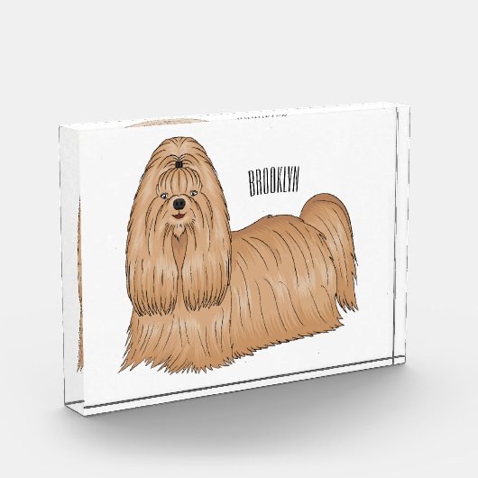 Bloc Photo Chih tzu long cheveux dessin de chien (Gauche)