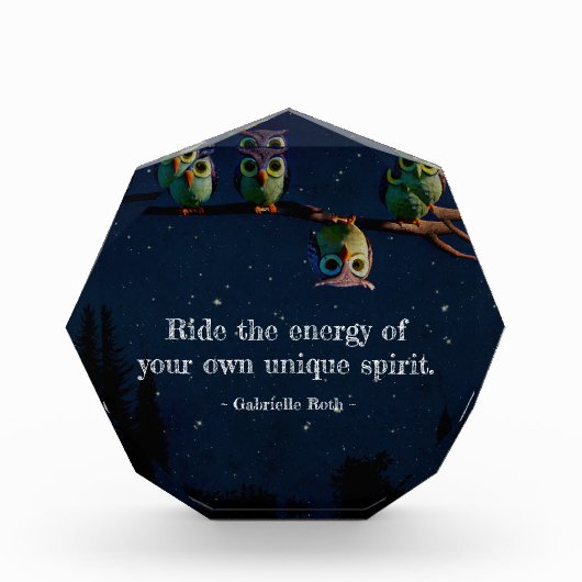 Bloc Photo Chouette qui est différent avec un collage de devi (Devant)