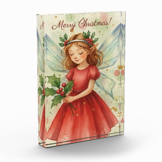 Bloc Photo Christmas Fairy Watercolor Art Holiday (Gauche)