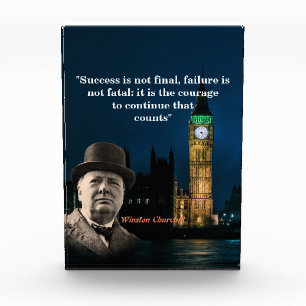 Bloc Photo Citation De Winston Churchill Sur L'Affiche Courag