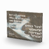 Bloc Photo Citation du prophète hébreu Amos Justice et droitu (Droite)