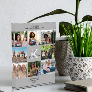 Bloc Photo Citation Monogramme 8 Photo Collage Gris