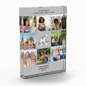 Bloc Photo Citation Monogramme 8 Photo Collage Gris (Gauche)