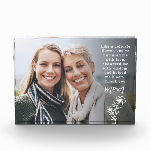 Bloc Photo Citation superposer fleur délicate mère jour (Devant)