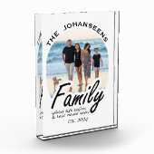 Bloc Photo Citation Vie et Amour Famille Photo et Script Nom (Gauche)