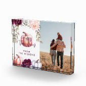 Bloc Photo citrouille chute violet famille d'action de grâce (Droite)