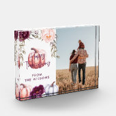 Bloc Photo citrouille chute violet famille d'action de grâce (Gauche)