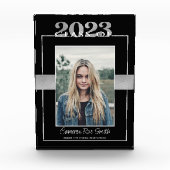 Bloc Photo Classe de 2023 Black Silver Graduation Keepsaké (Devant)