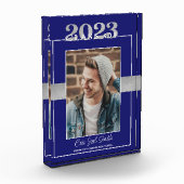Bloc Photo Classe de 2023 Blue Silver Graduation Keepsaké (Gauche)