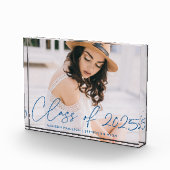 Bloc Photo Classe de 2023 Modern Blue Script Graduation (Droite)