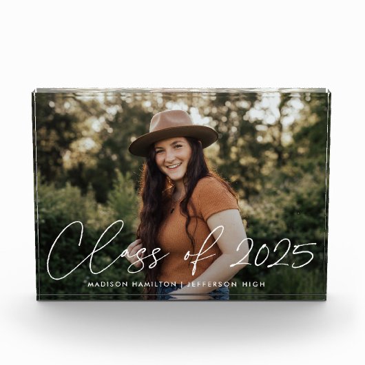 Bloc Photo Classe de 2023 Modern White Script Graduation (Devant)