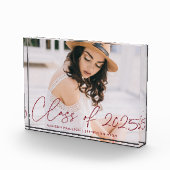 Bloc Photo Classe de 2023 Moderne Burgundy Script Graduation (Droite)