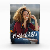 Bloc Photo Classe Grad De Brosse Blanche Moderne Script (Devant)