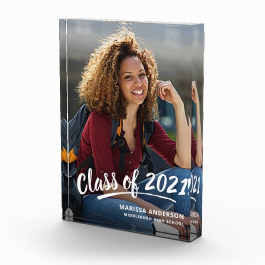 Bloc Photo Classe Grad De Brosse Blanche Moderne Script (Droite)