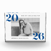 Bloc Photo Classe moderne Bold de 2025 Bleu Graduation (Devant)