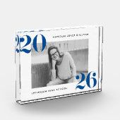 Bloc Photo Classe moderne Bold de 2025 Bleu Graduation (Gauche)