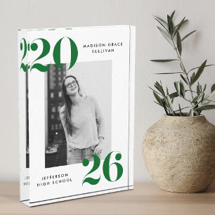 Bloc Photo Classe verte moderne Bold de 2025 Graduation